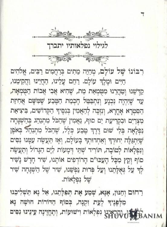 Rabbi Berland's Prayer to Reveal G-d's Wonders