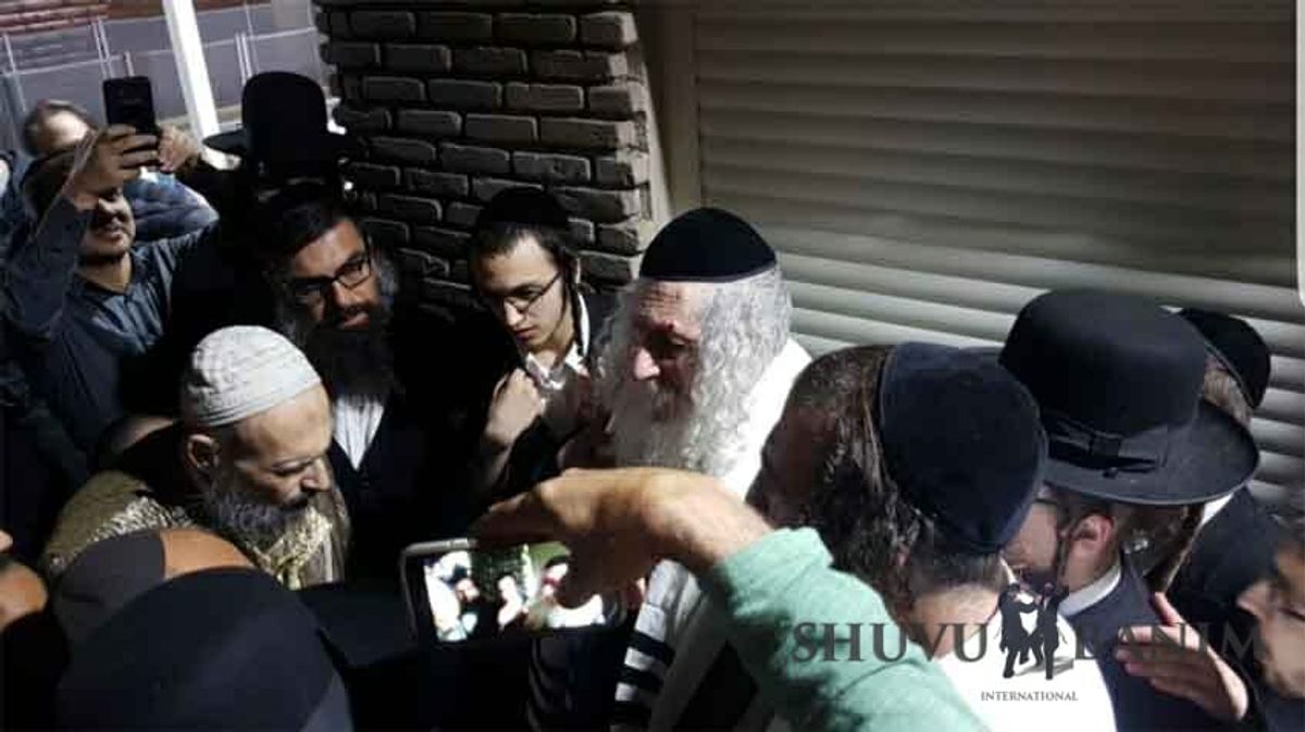 The Clip from the Emotional Meeting of Rav Berland and Rav Dov Kook in Holon