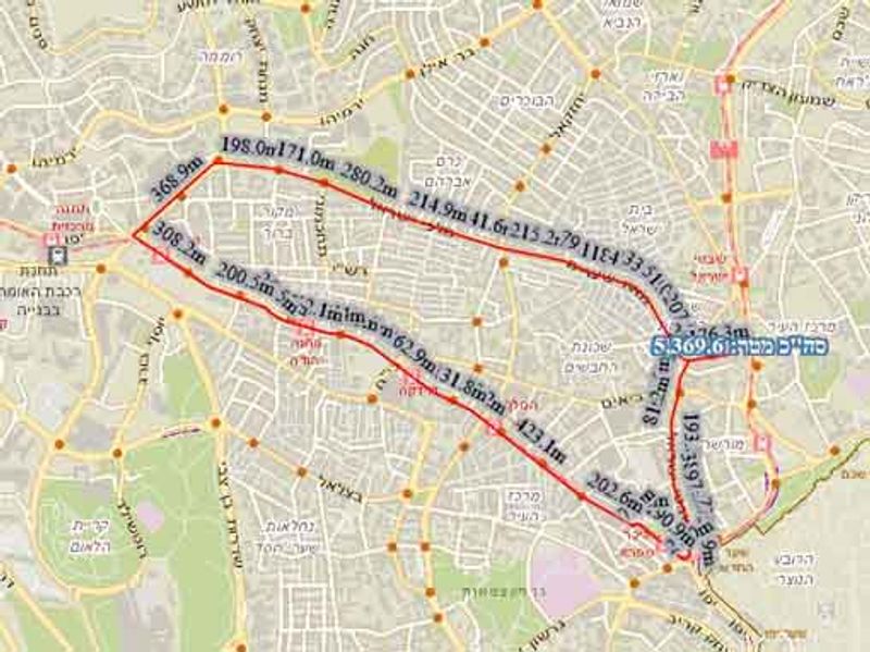 המסלול בו עברה צעדת הקודש של כ