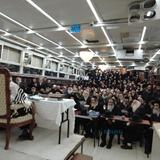 מאות אברכי כולל העיר העתיקה בשיעור אצל הגה"צ רבי אליעזר ברלנד שליט"א