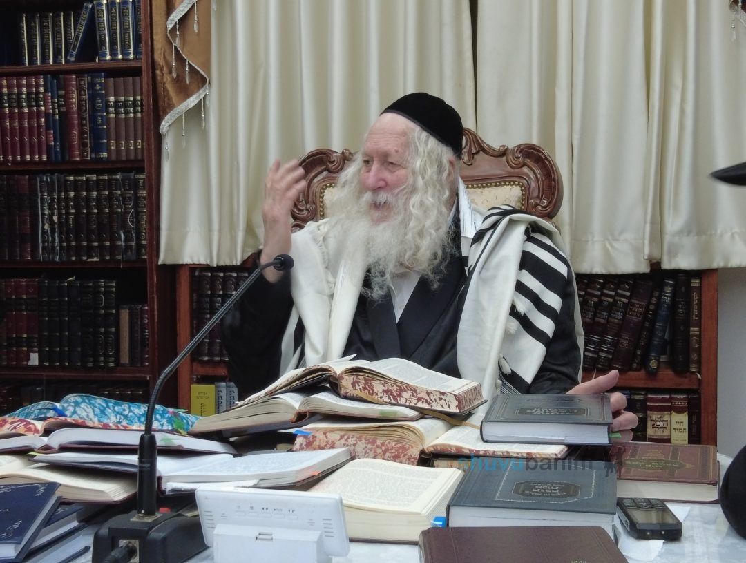 שיעור לשובו בנים נתניה מהגה"צ רבי אליעזר ברלנד שליט"א במעונו