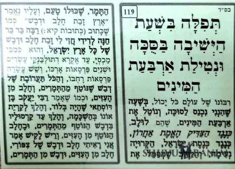 Oración del Gaón y Tzadik Rav Eliezer Berland shlita para decir al sentarse en la Sucá