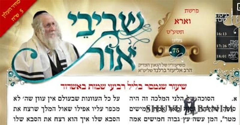 דברי הקודש אש להבה של הגה"צ הרב אליעזר ברלנד שליט"א מהשבוע החולף - שביבי אור 75