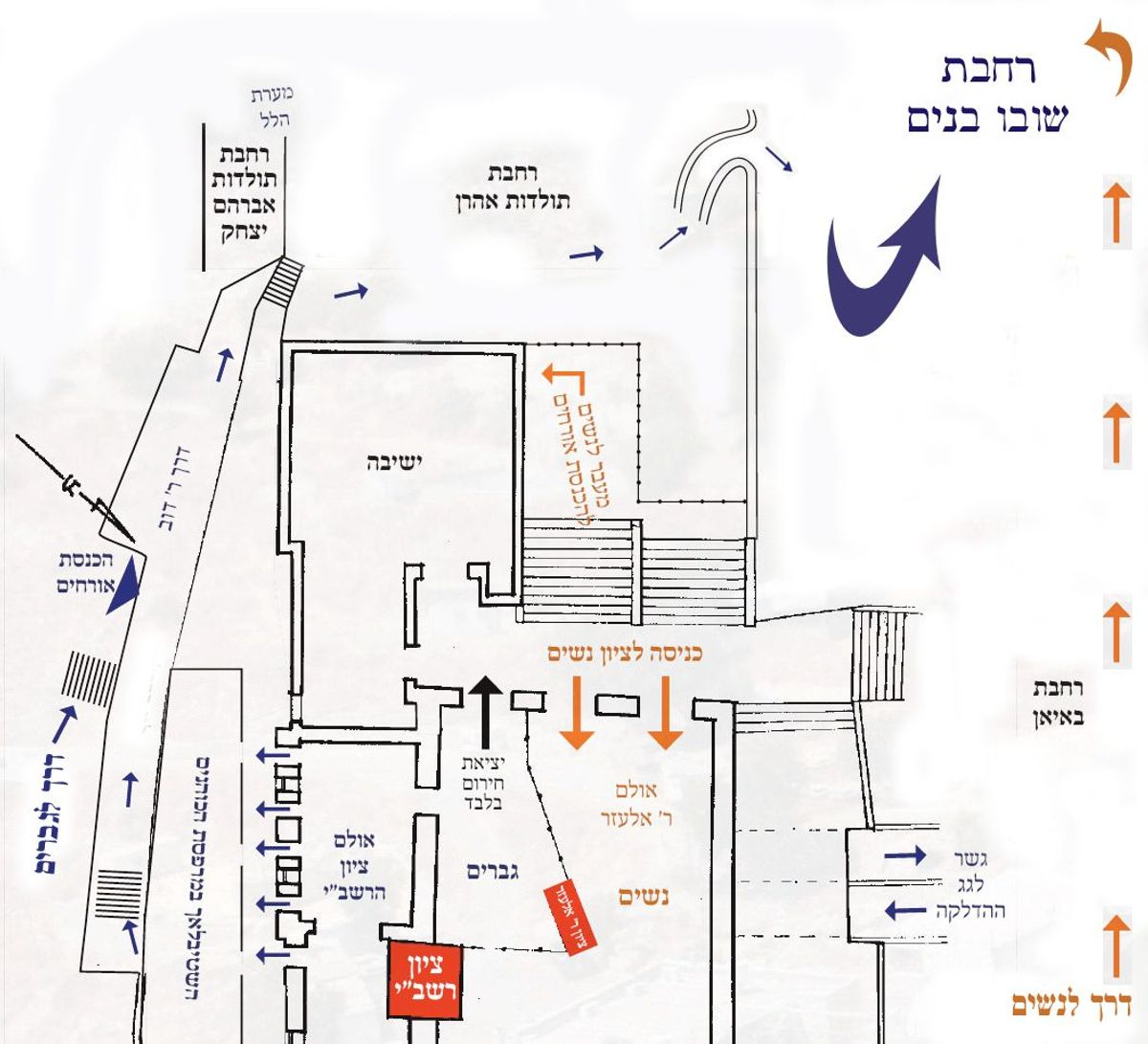 מפת מירון - רחבת שובו בנים