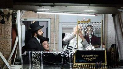 GALLERY: Lighting the 4th Chanukah Candle with R' Eliezer Berland Shlit"a