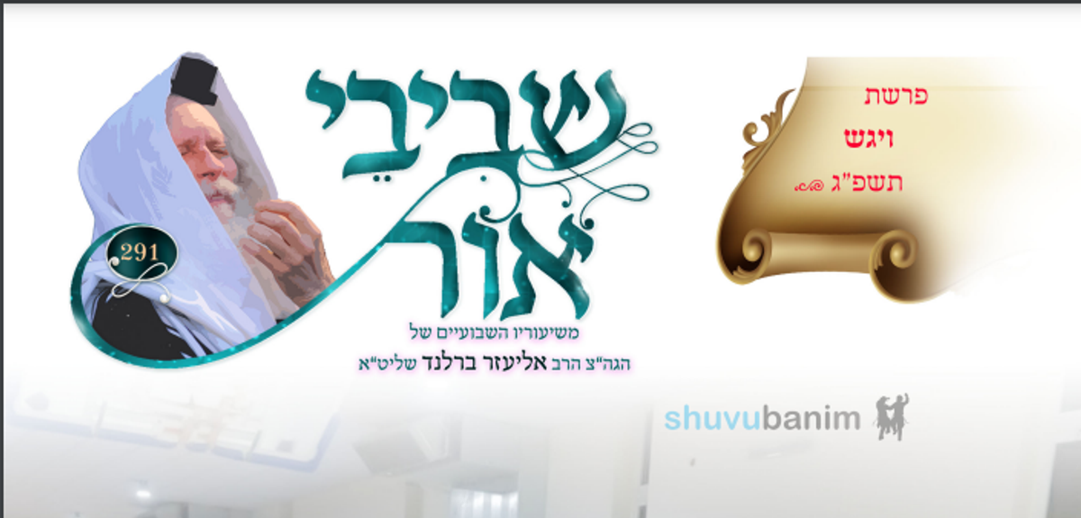 עלוני השבוע של שובו בנים שביבי אור, וילדי הצדיק לפרשת ויגש