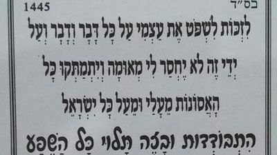 לזכות לשפוט את עצמי - תפילה של הגה"צ הרב אליעזר ברלנד שליט"א