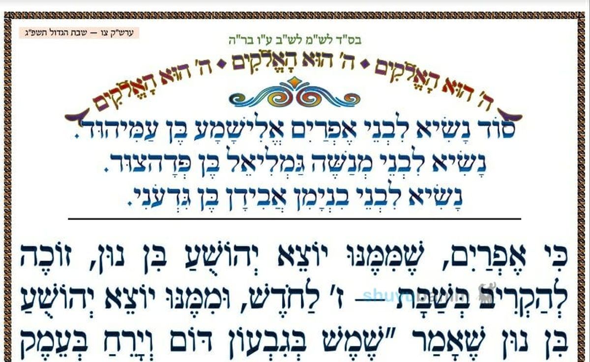 סוד הנשיאים - אפרים, מנשה ובנימין • המאמר היומי מהגה"צ רבי אליעזר ברלנד שליט"א