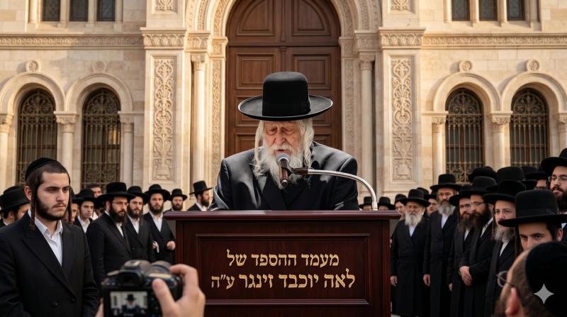 "בקרובי אקדש" • צפו: הגה"צ הרב אליעזר ברלנד שליט"א מספיד את הגב' זינגר ע"ה