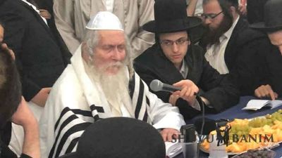 צפו: הגה"צ הרב אליעזר ברלנד שליט"א בשמחת האירוסין של צוקר ושטרן