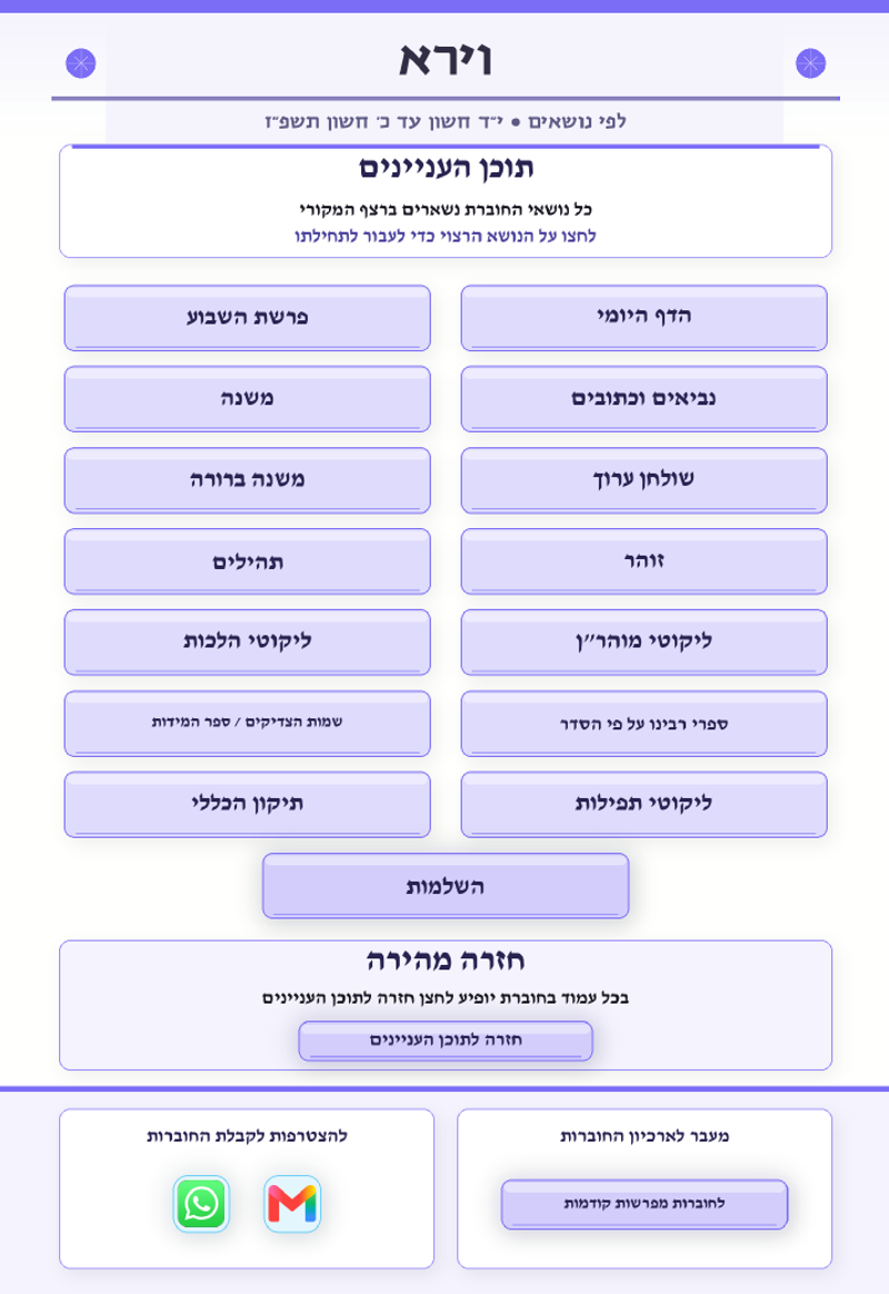 אוצרות יהודים גיליון 843 — פרשת וירא
