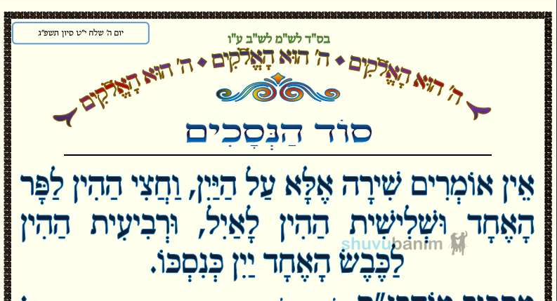 סוד הנסכים • המאמר היומי מהגה"צ רבי אליעזר ברלנד שליט"א