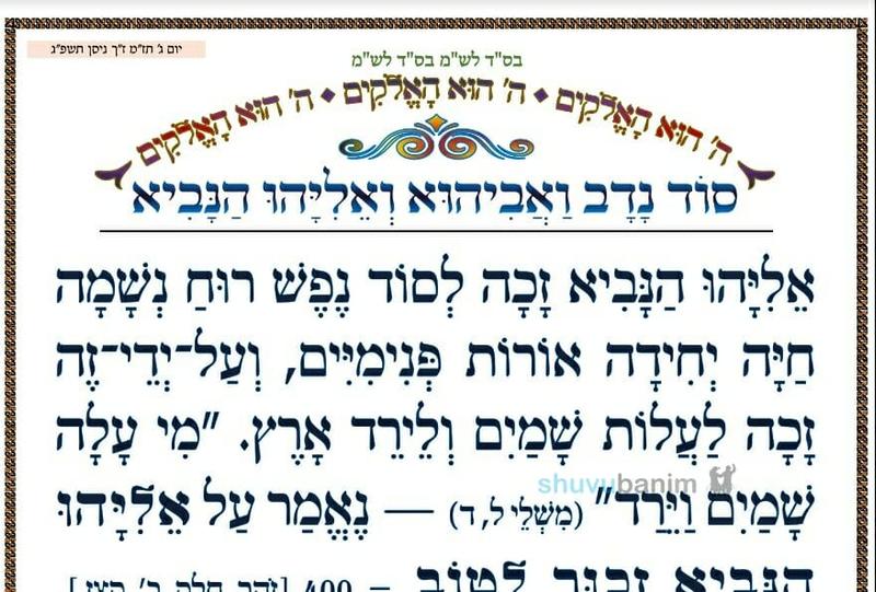 סוד נדב ואביהו ואליהו הנביא • המאמר היומי מהגה"צ רבי אליעזר ברלנד שליט"א