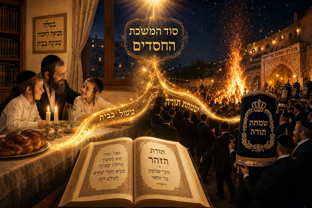 The Secret of Drawing Down Chassadim: The Power of Self-Nullification in the Home and on Simchas Torah