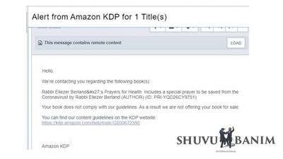 Amazon has banned Rabbi Berland's Book of Prayers #2