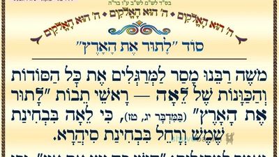 סוד לתור את הארץ • המאמר היומי מהגה"צ רבי אליעזר ברלנד שליט"א