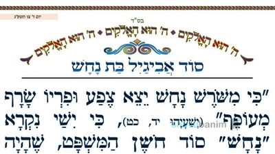 סוד אביגיל בת נחש • המאמר היומי מהגה"צ רבי אליעזר ברלנד שליט"א