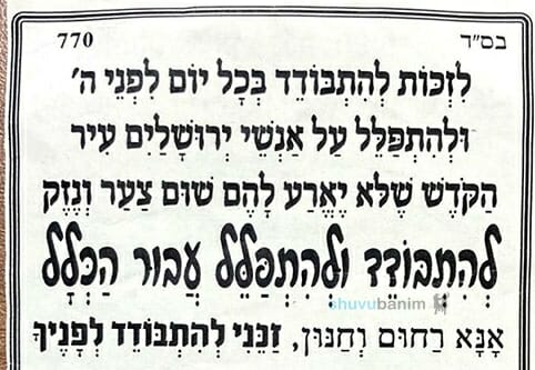 תפילה חזקה: "לְהִתְבּוֹדֵד וְהִתְפַּלֵּל עֲבוּר הַכְּלָל" - הגה"צ הרב אליעזר ברלנד שליט"א