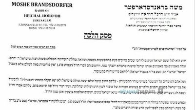 "ידינו לא שפכו דם מגיפה זו" - מכתבו של הרה"ג משה ברנדסדורפר שליט"א לוועדת הרבנים לענייני תקשורת