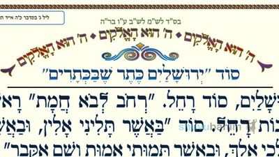 סוד "ירושלים כתר שבכתרים" • המאמר היומי מהגה"צ רבי אליעזר ברלנד שליט"א