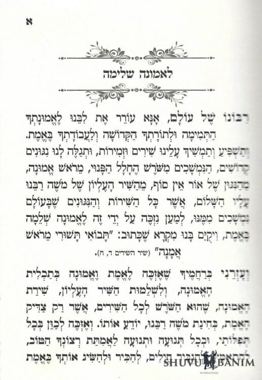 Rabbi Berland's Prayer for Complete Faith (Emuna Shelema)