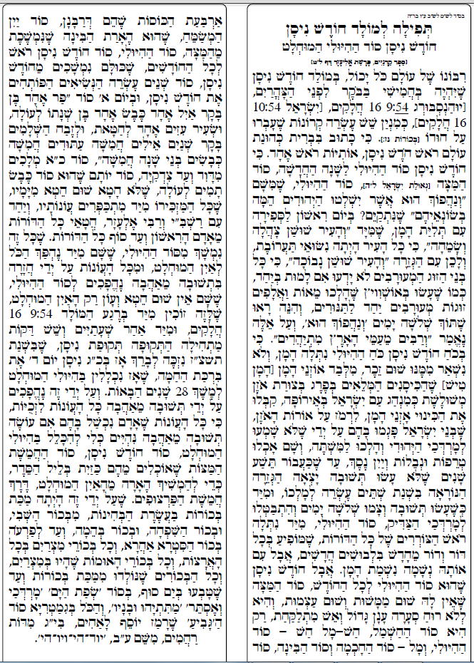 תפילה למולד חודש ניסן תשע"ו מאת הגה"צ הרב אליעזר ברלנד שליט"א