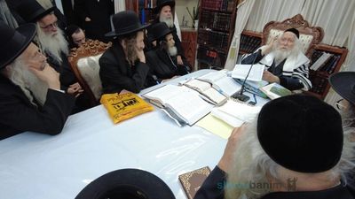 שיעור למשתתפי העצרת במעונו של הגה"צ רבי אליעזר ברלנד שליט"א