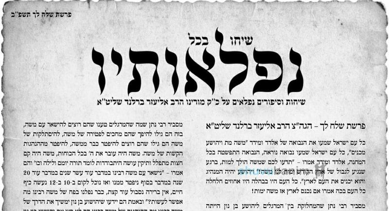 עלון שיחו בכל נפלאותיו - שלח לך תשפ"ב