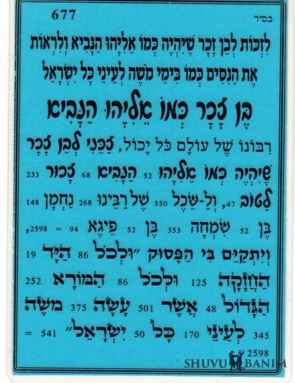 Prayer To Have A Son Like Eliyahu HaNavi