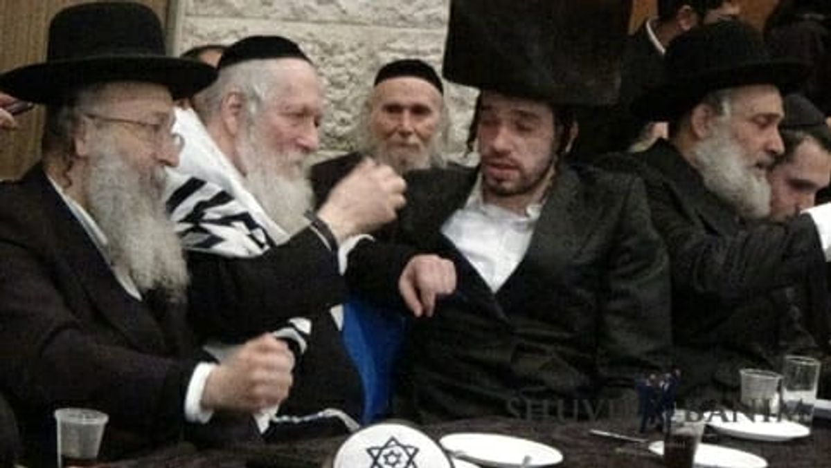 חתונת בני מחלב באולמי טדי עם הגה"צ הרב אליעזר ברלנד שליט"א