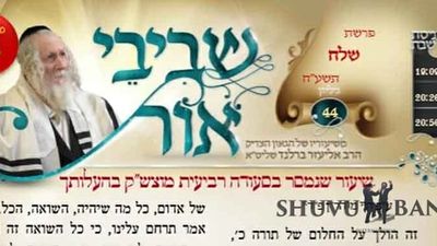 עלון שביבי אור משיעוריו השבועיים של הגה"צ רבי אליעזר ברלנד שליט"א פרשת שלח גיליון 44