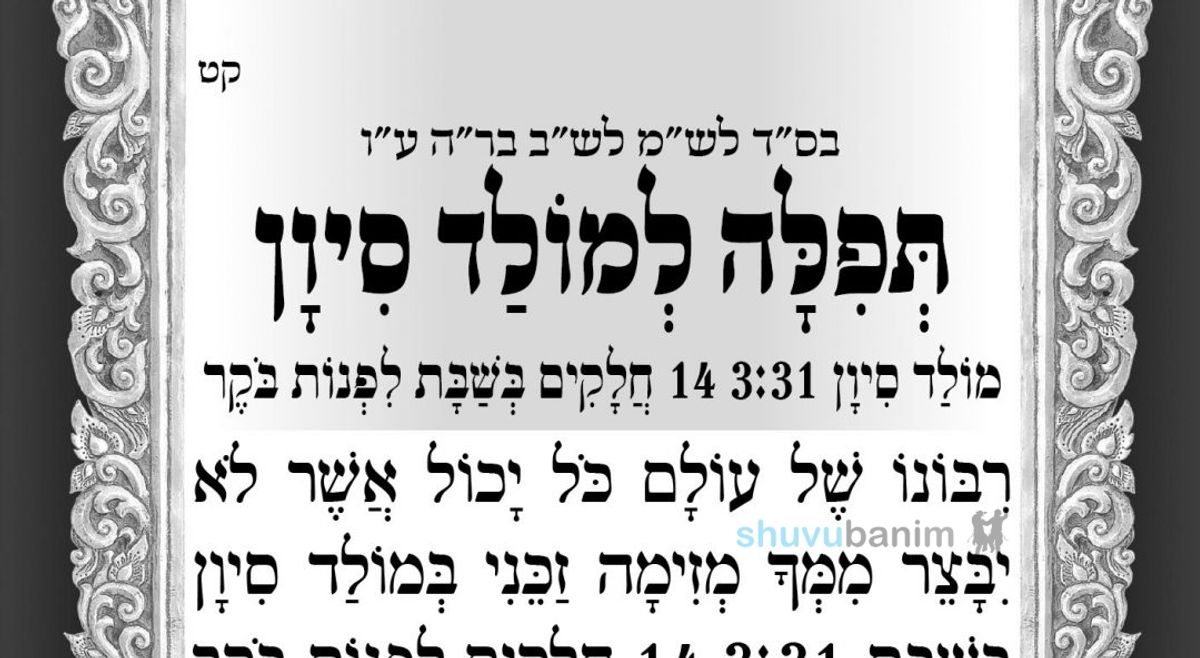 תפילה למולד חודש סיון שיחול בליל שבת בשעה 3:31 לפנות בוקר