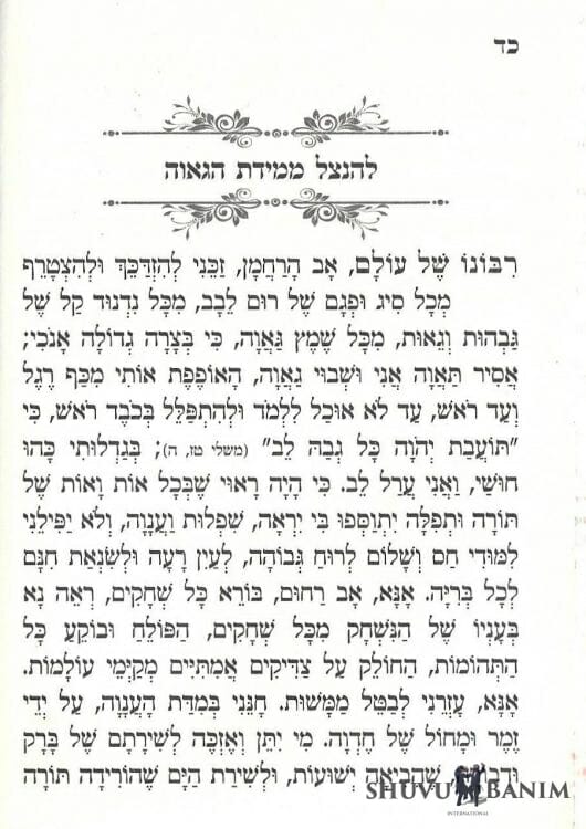 Rabbi Berland's Prayer to Be Saved from the Trait of Pride