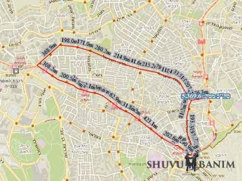 המסלול בו עברה צעדת הקודש של כ