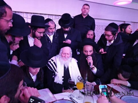 שמחת האירוסין למשפחות משאל וועקנין עם הגה"צ הרב אליעזר ברלנד שליט"א