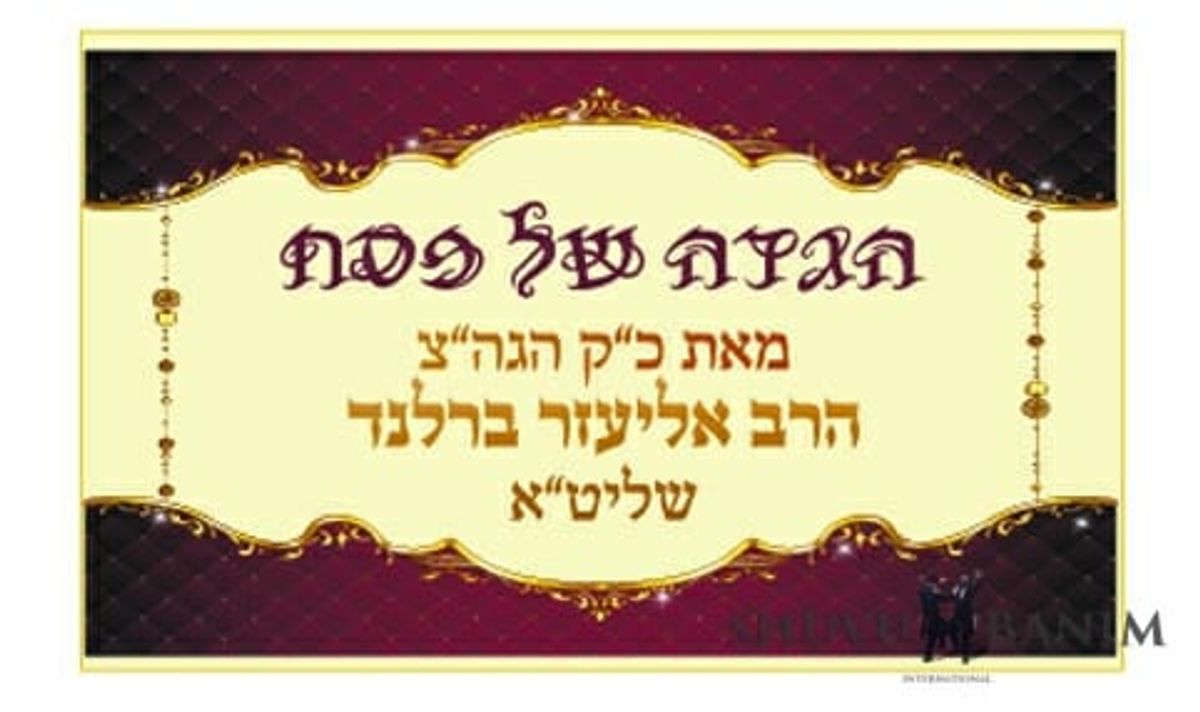 לראשונה - הגדה של פסח מפרי עטו של הגה"צ הרב אליעזר ברלנד שליט"א