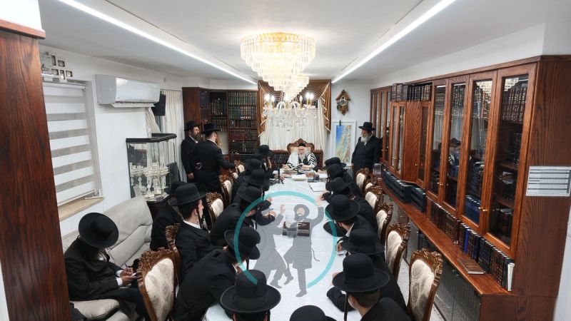 בחורי ישיבת "נחלי התורה" בשיעור בביתו של מורנו הרב ברלנד שליט"א