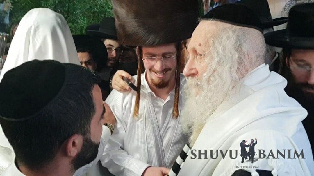 הצדיק הרב ברלנד בחתונת משפחת מן קרית ספר [גלריית תמונות]