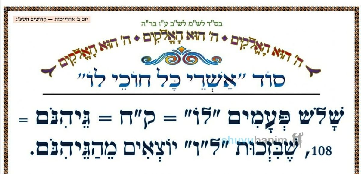 סוד "אשרי כל חוכי לו" • המאמר היומי מהגה"צ רבי אליעזר ברלנד שליט"א