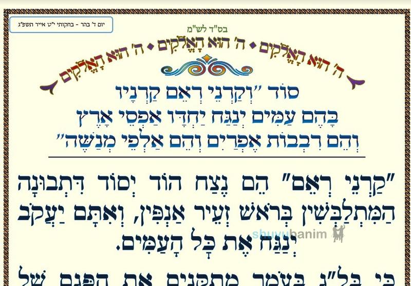 סוד "וקרני ראם קרניו בהם עמים ינגח..." • המאמר היומי מהגה"צ רבי אליעזר ברלנד