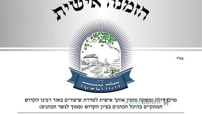 הזמנה לשיעורים בציון רבי נחמן באומן - ראש השנה תשפ"ב