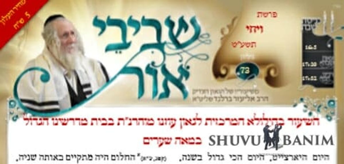 שיעורי הגה"צ הרב אליעזר ברלנד שליט"א מהשבוע החולף - שביבי אור 73