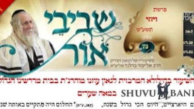 שיעורי הגה"צ הרב אליעזר ברלנד שליט"א מהשבוע החולף - שביבי אור 73