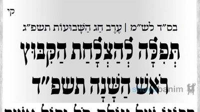 וְכָל אֶחָד יוֹסִיף תִּקּוּן אֶחָד כְּלָלִי לְיוֹם עַד עֶרֶב רֹאשׁ הַשָּׁנָה תשפ"ד • תפילה מהגה"צ רבי אליעזר ברלנד שליט"א להצלחת קיבוץ ראש השנה תשפ"ד באומן