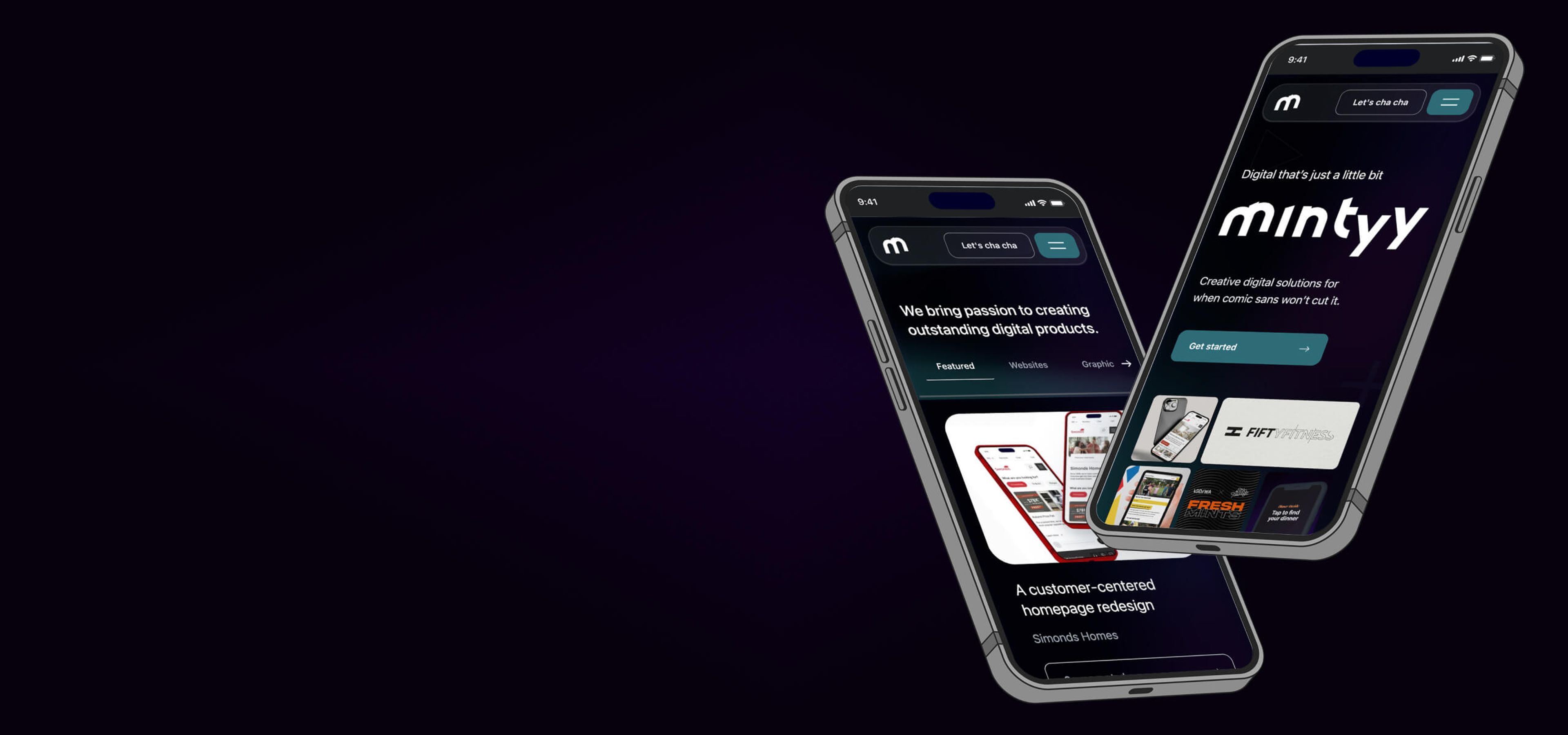 A mockup of two phones.