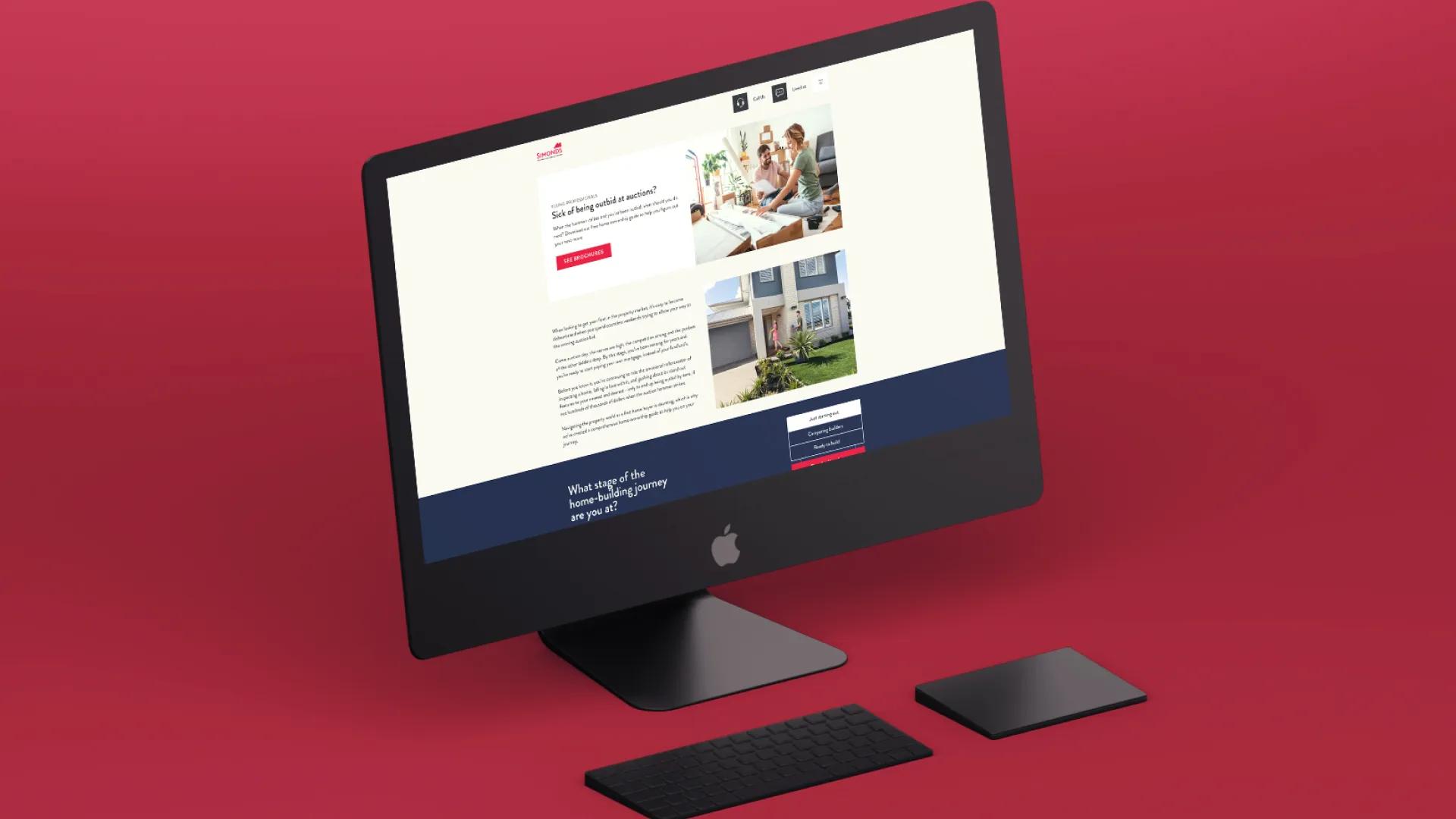 A mockup of the website on desktop.