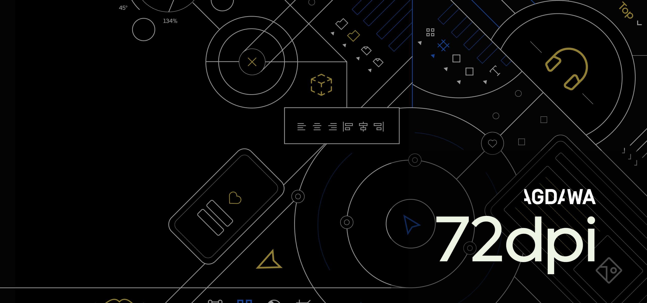 A decorative hero image with the words AGDAWA and 72dpi written on it.