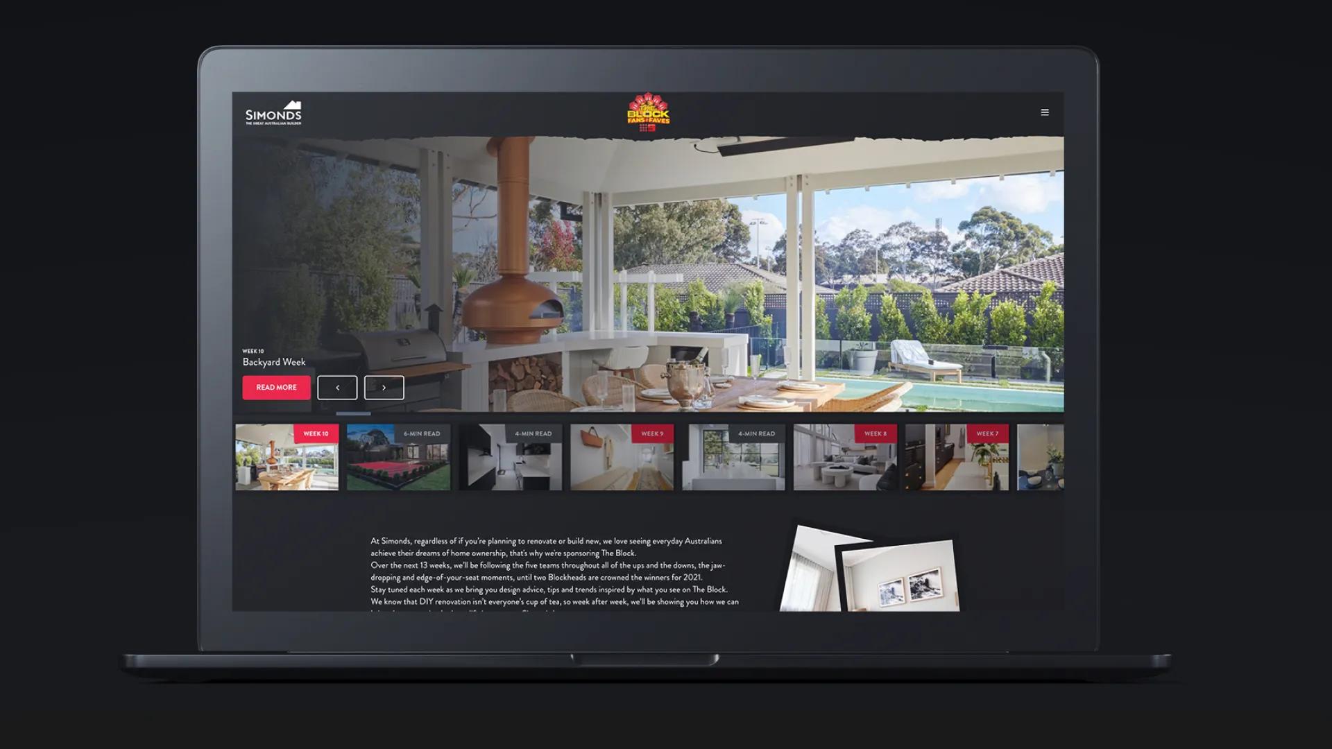 A mockup of the block website.