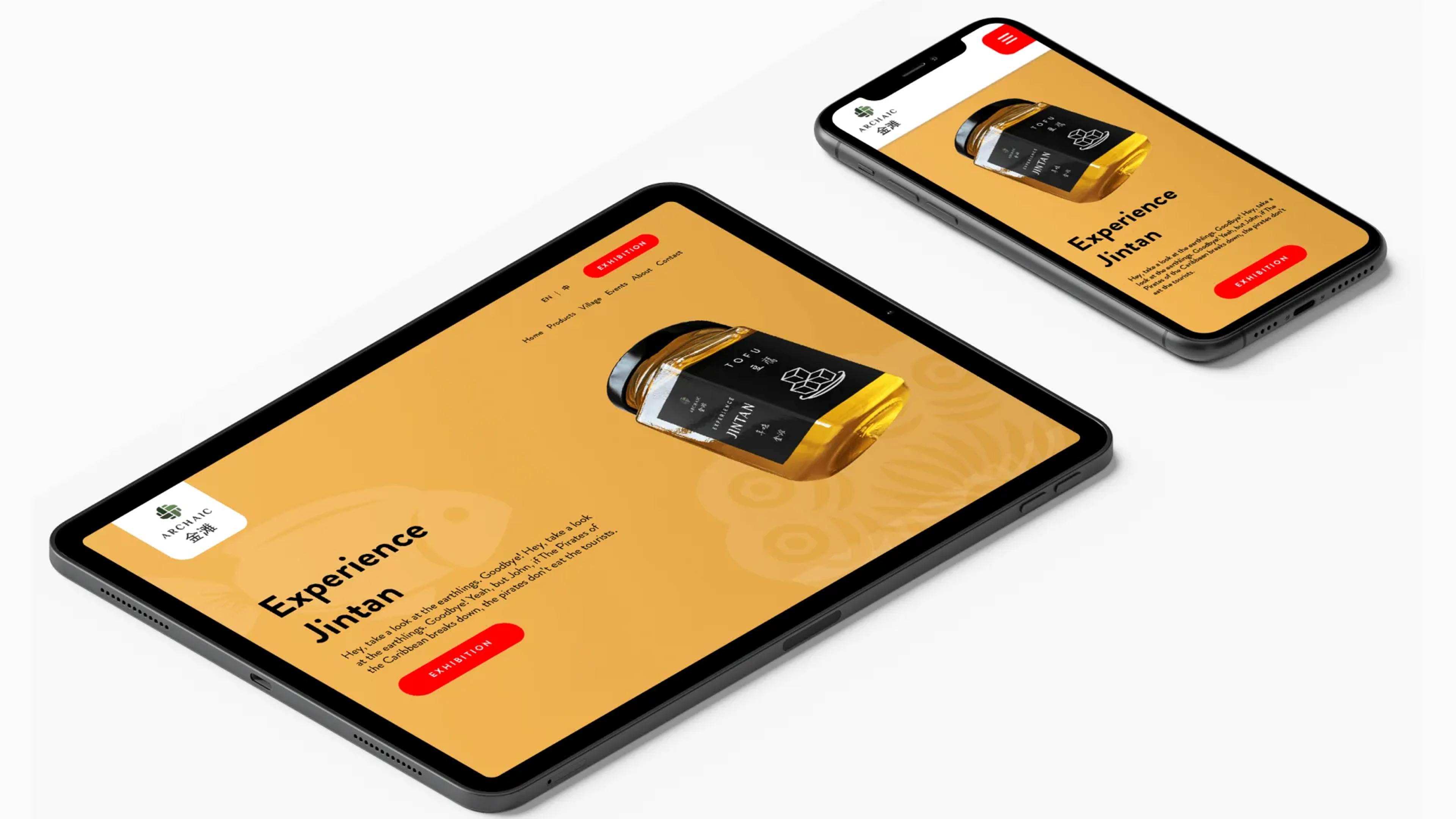 A mockup of the Archaic website