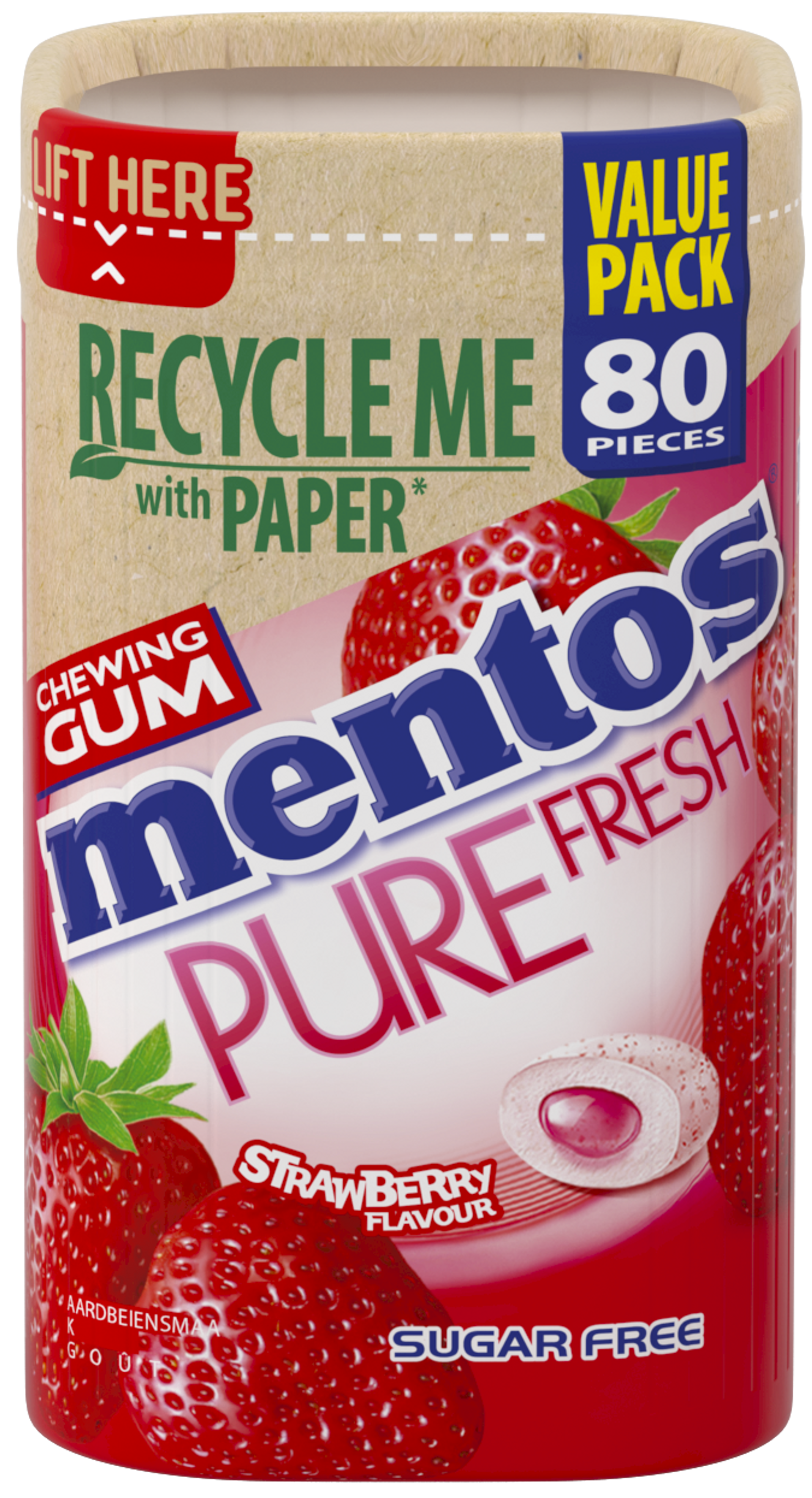 Mentos Gum Pure Fresh - Aardbei